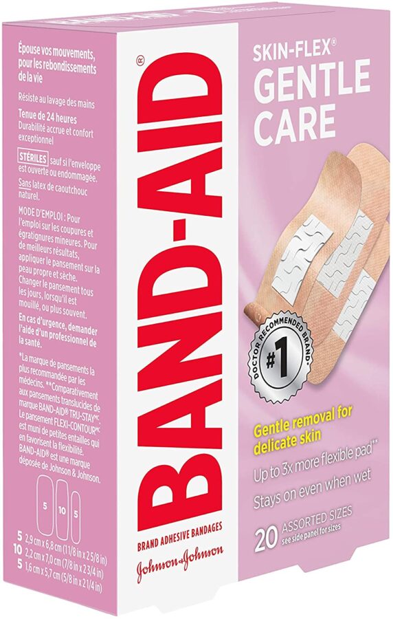 Band-Aid Skin-Flex Gentle Care Adhesive Bandages. Assorted sizes 20  bandages - Care and Shop