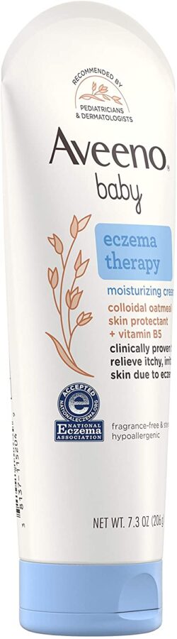 Aveeno Baby Eczema Therapy Moisturizing Cream, Natural Colloidal Oatmeal & Vitamin  B5, Moisturizes & Relieves Dry, Itchy, Irritated Skin, Paraben & Steroid &  Fragrance Free, 7.3 Oz - Care and Shop