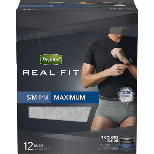 Depend Fit-Flex Underwear For Men Maximum Absorbency Size S/M 19 Count