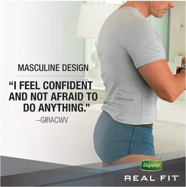 Depend Real Fit Incontinence Underwear for Men, Maximum Absorbency, S/M, 12  Count pack of 4