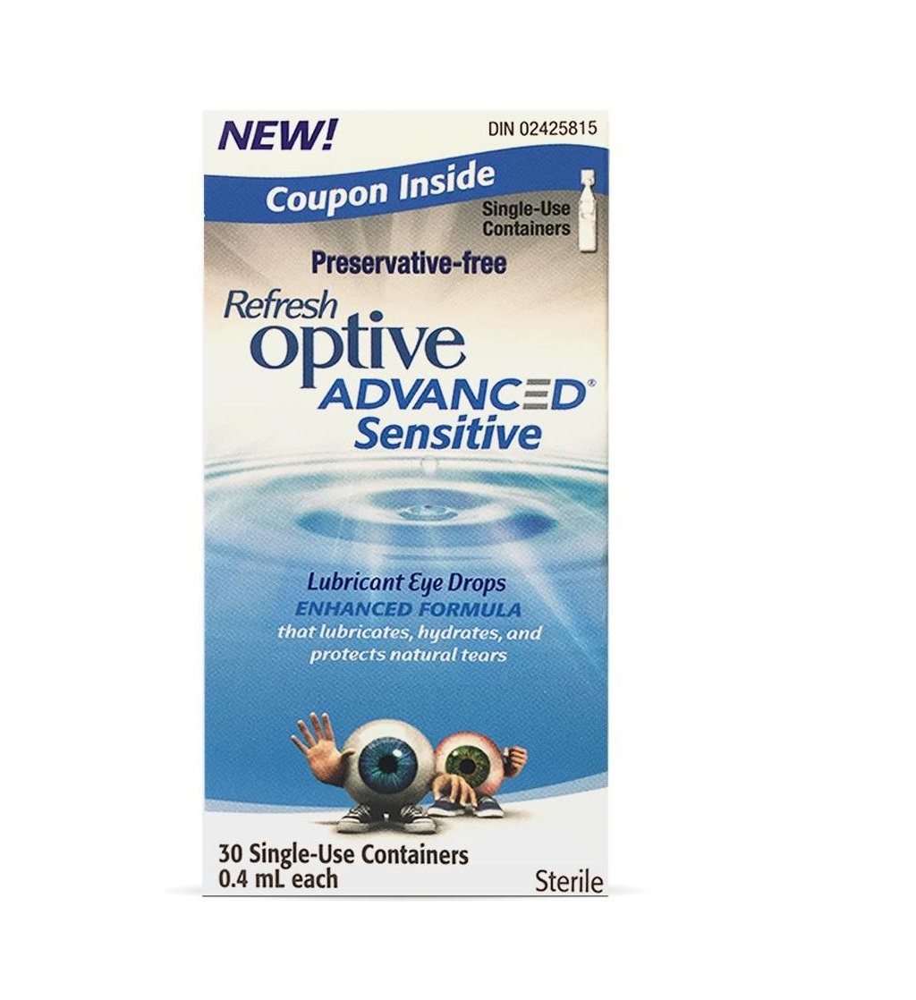 Refresh Optive Advanced Lubricant Eye Drops Single Use Containers