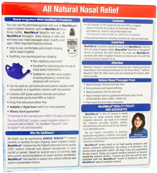 NeilMed Sinus Rinse Regular Refill Packets - 100 ct