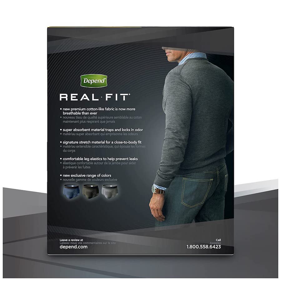 Depend Real Fit Incontinence Underwear Men Max Absorbency Small/medium Black  & Grey 14 Count - Care and Shop