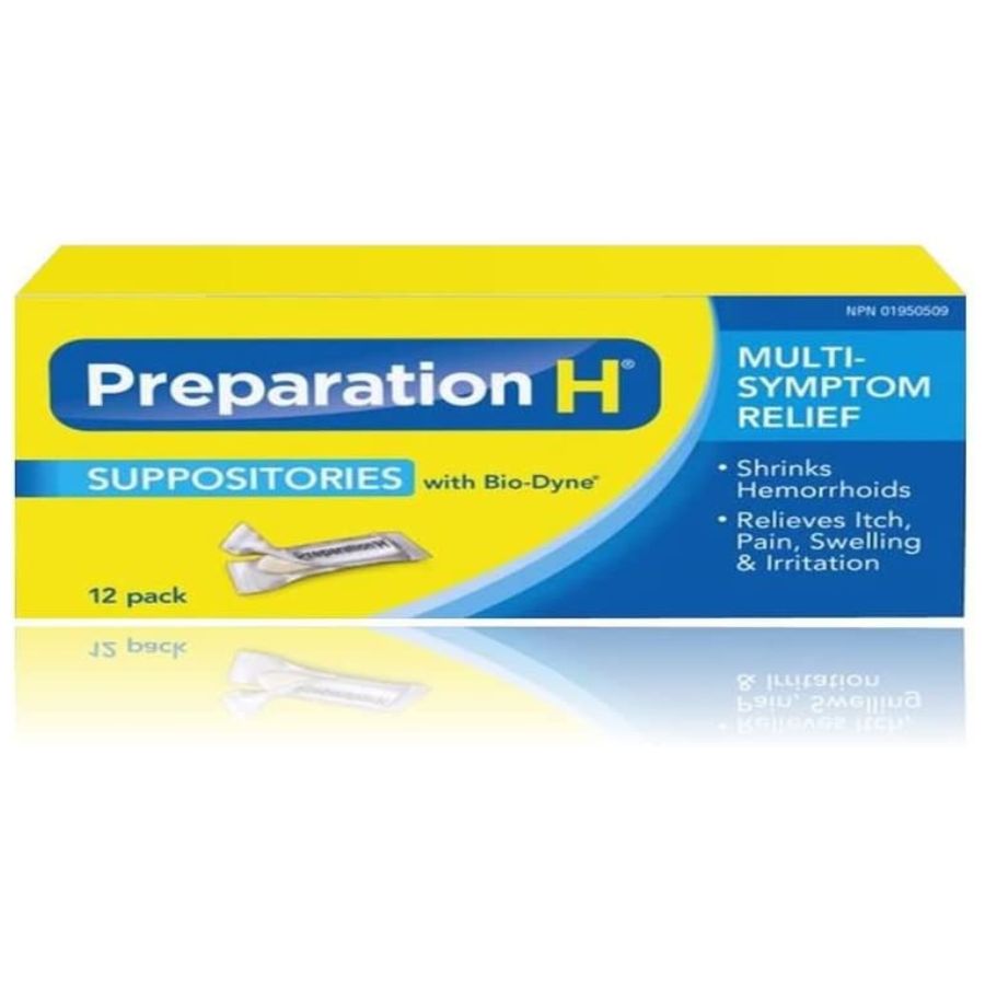 Preparation H MultiSymptom Hemorrhoid Treatment Suppositories with Bio