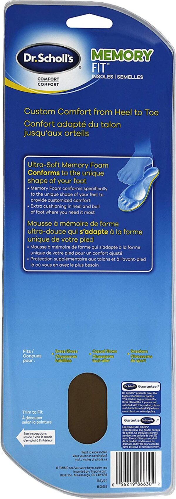 Memory Foam Insoles with Massaging Gel®