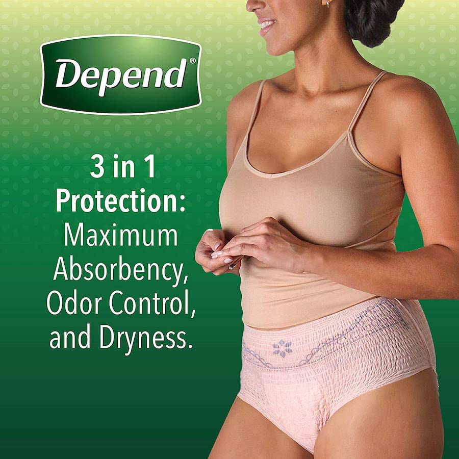 Depend FIT-FLEX Incontinence Underwear for Women, Disposable, Maximum  Absorbency, Large, Blush, 17 Count - Care and Shop