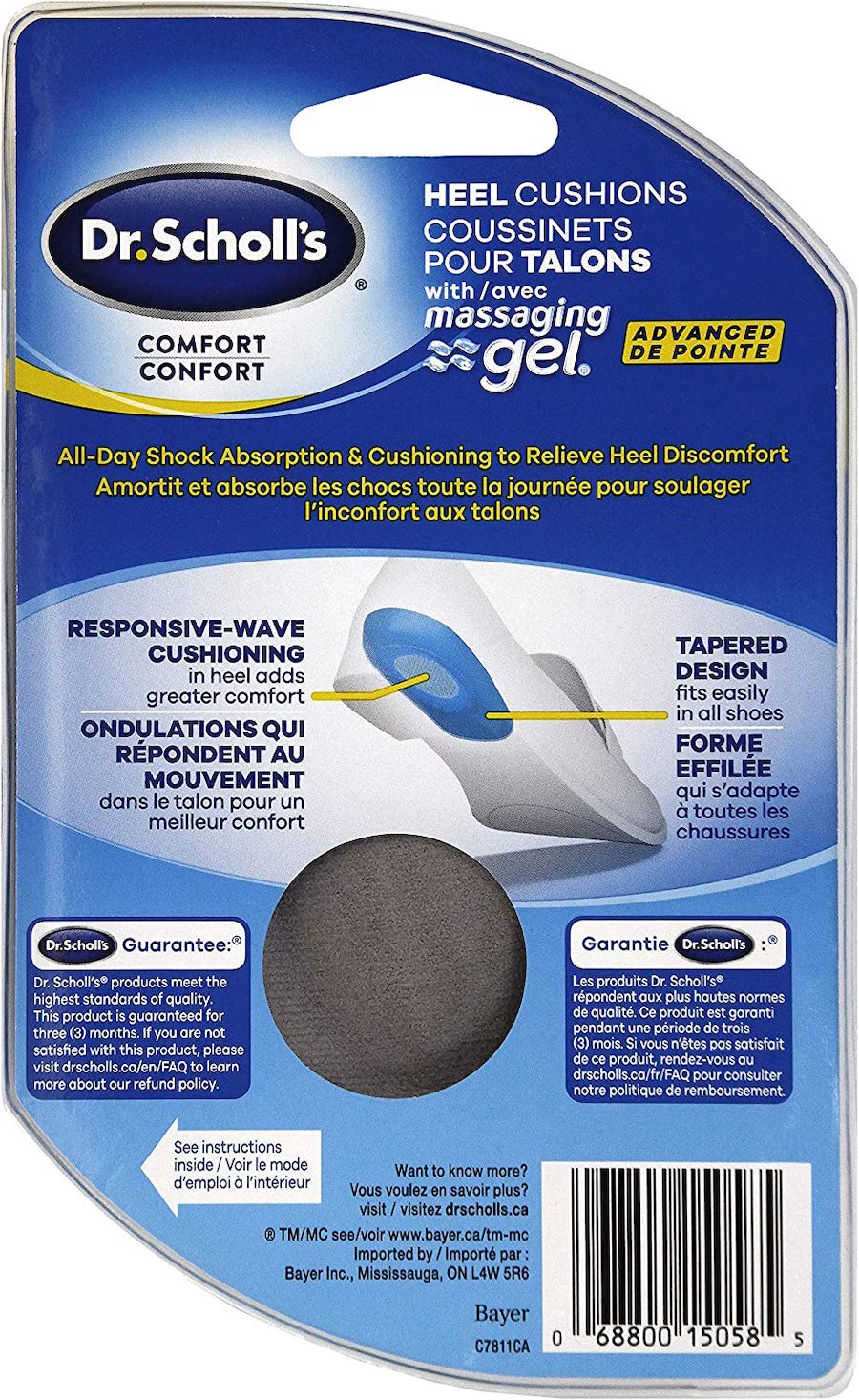 Dr Scholls Massaging Gel Advanced Heel Cushions Mens 8 13 Womens 6 10 Shock Absorption 1061