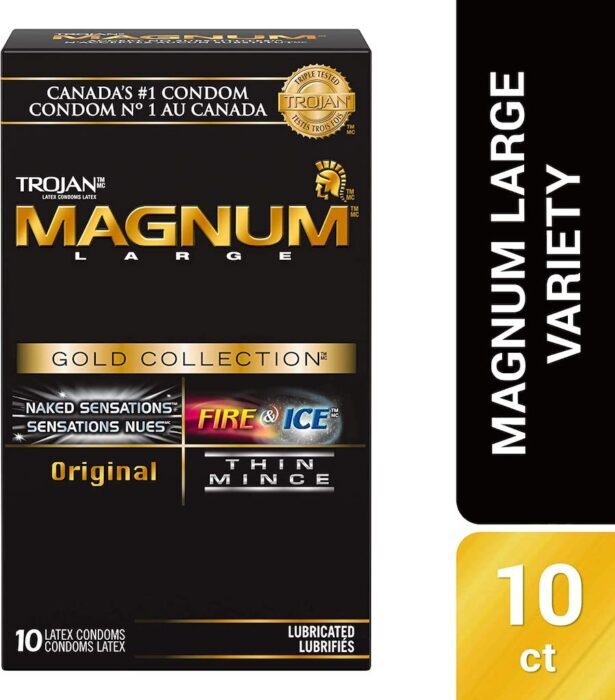 Trojan Magnum Gold Collection Variety Pack Lubricated Latex Condoms