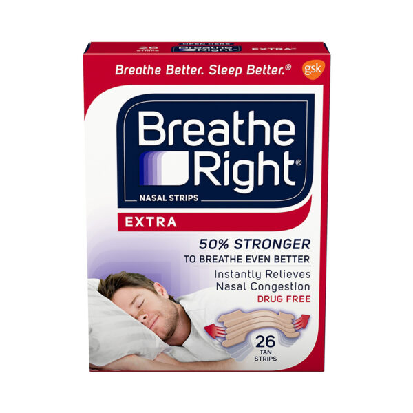 Breathe Right Extra Tan, Drug-Free Nasal Strip (3m Adhesive, Strong ...