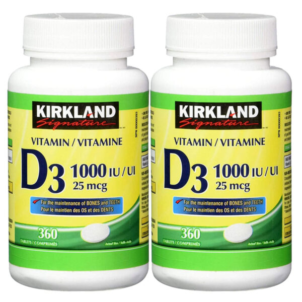 Kirkland Signature Vitamin D3, 1000 IU, Pack of 2