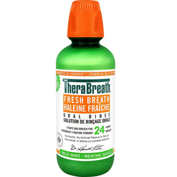Thera Breath Fresh Breath Oral Rinse - Mild Mint | Fights Bad Breath | Certified Vegan, Gluten-Free, & Kosher | 473ml