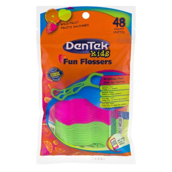 DenTek Kids Fun Flossers Wild Fruit with Fluoride 48 count
