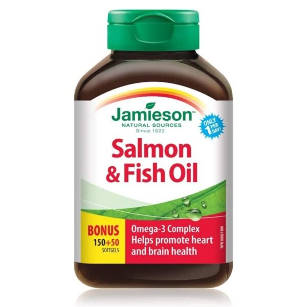 Jamieson Salmon & Fish Oils Omega-3 Complex, 200 Count