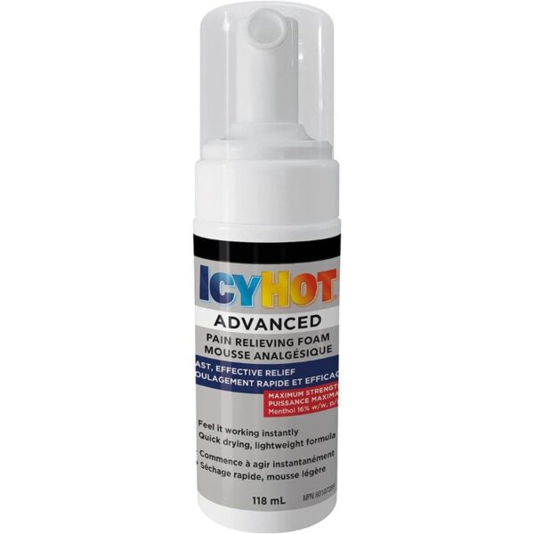 Icy Hot Advanced Pain Relieving Menthol Foam Lightweight Formula 118ml