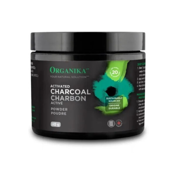 Organika Activated Charcoal Powder- Food Grade, Detox Support, Teeth Whitening, Face Wash- 40g