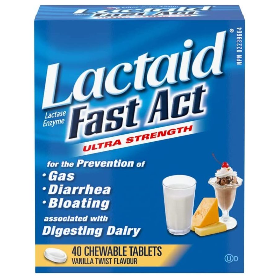 Lactaid Fast Act Ultra Strength Digestive Dairy Chewable Tablets 40