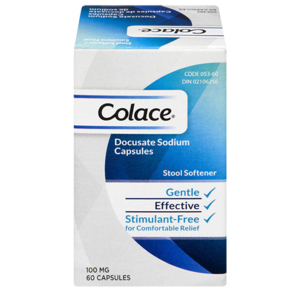 Colace Regular Strength Stool Softener 100 mg Capsules Docusate Sodium 60 Count