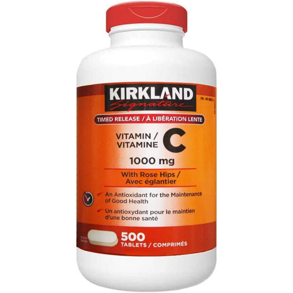 Kirkland Signature Vitamin C 1000mg with Rose Hips, 500 Tabs