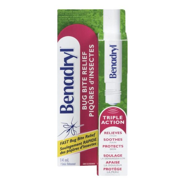 Benadryl Itch and Pain Relief Stick for Bug Bites 14ml