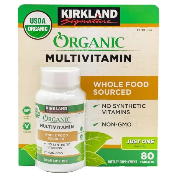 Kirkland Signature Usda Organic Multivitamin 80 Coated Tablets