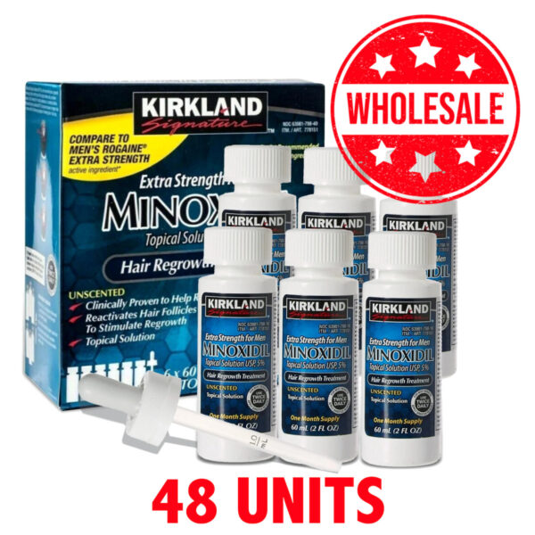 48 Units - Kirkland Minoxidil 5% Liquid 6 Months Supply Hair Regrowth (60ml x 6)x 48units
