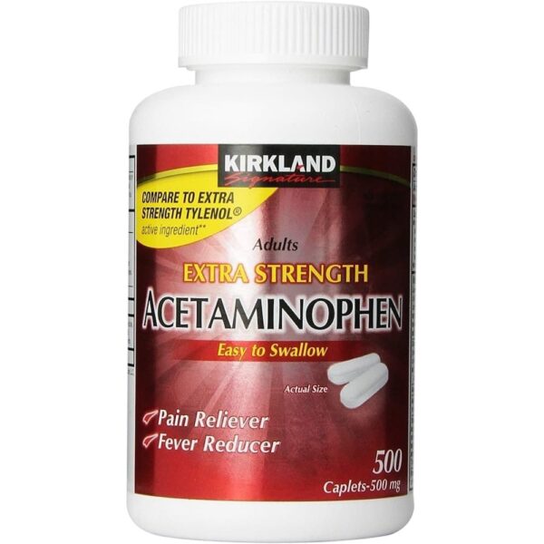 Kirkland Signature Extra Strength Acetaminophen 500 mg. 1000 Caplets
