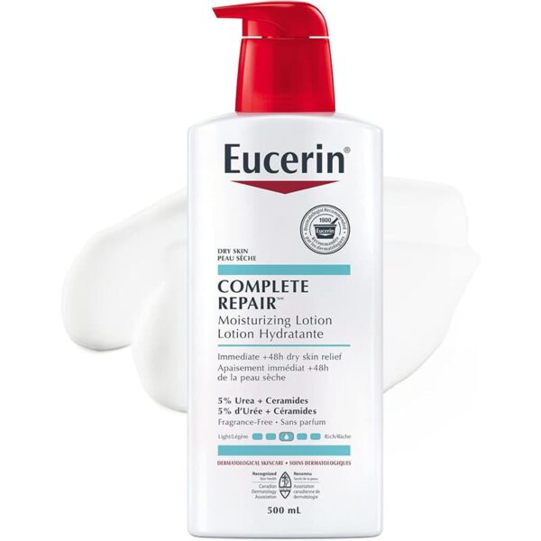 لوشن يوسيرين المرطب لإصلاح البشرة الجافة إلى الجافة جدًا، لوشن 5% يوريا، لوشن سيراميد، لوشن للجسم غير كوميدوغينيك وغير دهني، خالٍ من العطور، للعناية بالبشرة الجلدية، 500 مل