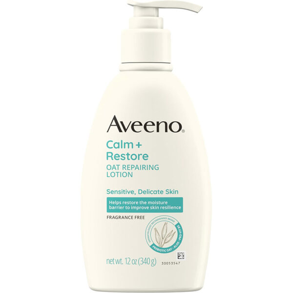 لوشن أفينو كالم + ريستور لإصلاح البشرة الحساسة بالشوفان، خالٍ من العطور، 340 جرام