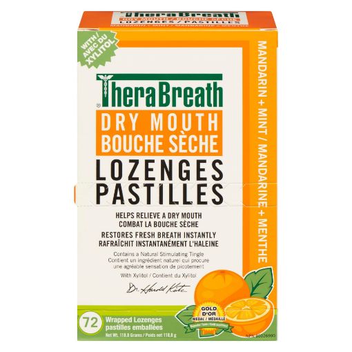 Therabreath Dry Mouth Lozenges Mandarin Mint 72 Count