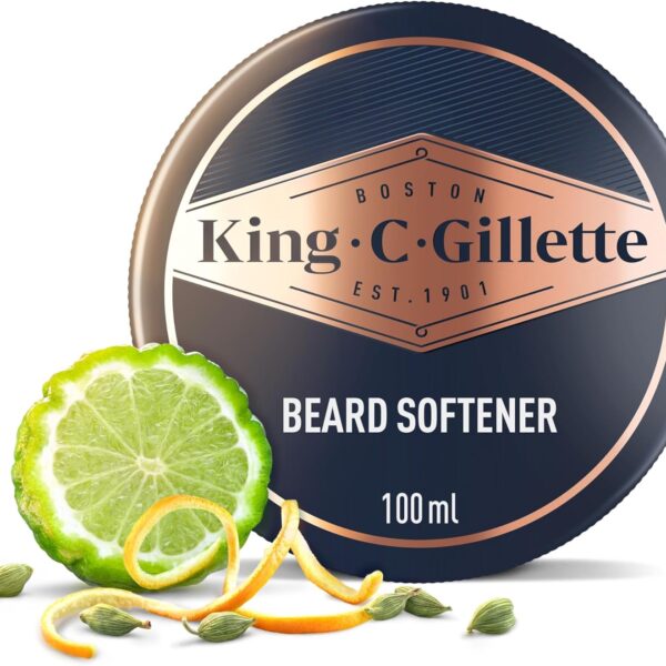 King C. Gillette Men's Beard Softener, Lightweight & Deep Beard Conditioning, Infused with Signature Scent with Notes of Sandalwood, Cedar, Bergamot, Cardamon Seeds & Mandarin, 100ml