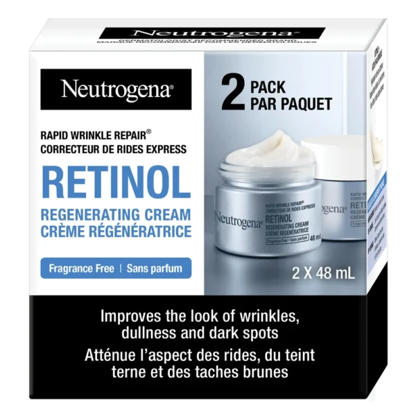 كريم نيتروجينا "رابيد رينكل ريبير" (Rapid Wrinkle Repair) المجدد للبشرة بالريتينول، خالٍ من العطور، عبوتان × 48 مل